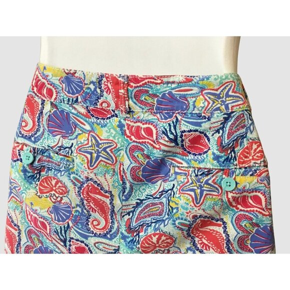 Talbots The Weekend Short 7 inch in Bright Colorful Ocean Life Print Size 12 - Picture 6 of 9